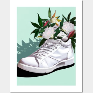 Sneaker with Flowers Posters and Art